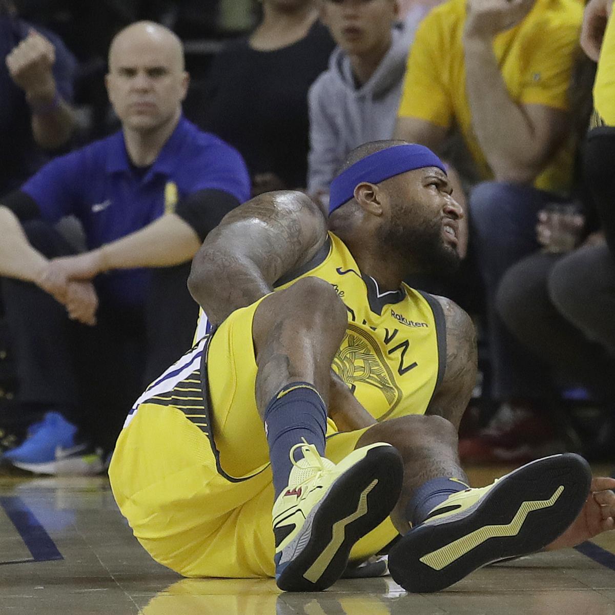 Report: 'Faint Optimism' Injured DeMarcus Cousins Could Play in 2019 NBA Finals | Bleacher Report | Latest News, Videos and Highlights