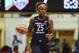 WHITE PLAINS, NY - AUGUST 4: Cappie Pondexter #25 of the Indiana Fever handles the ball against the New York Liberty on August 4, 2018 at Westchester County Center in White Plains, New York. NOTE TO USER: User expressly acknowledges and agrees that, by downloading and or using this photograph, User is consenting to the terms and conditions of the Getty Images License Agreement. Mandatory Copyright Notice: Copyright 2018 NBAE (Photo by Catalina Fragoso/NBAE via Getty Images)