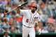 WASHINGTON, DC - APRIL 14: Anthony Rendon #6 of the Washington Nationals rects after flying out to end the ninth inning against the Pittsburgh Pirates at Nationals Park on April 14, 2019 in Washington, DC. Pittsburgh won the game 4-3. (Photo by Greg Fiume/Getty Images)