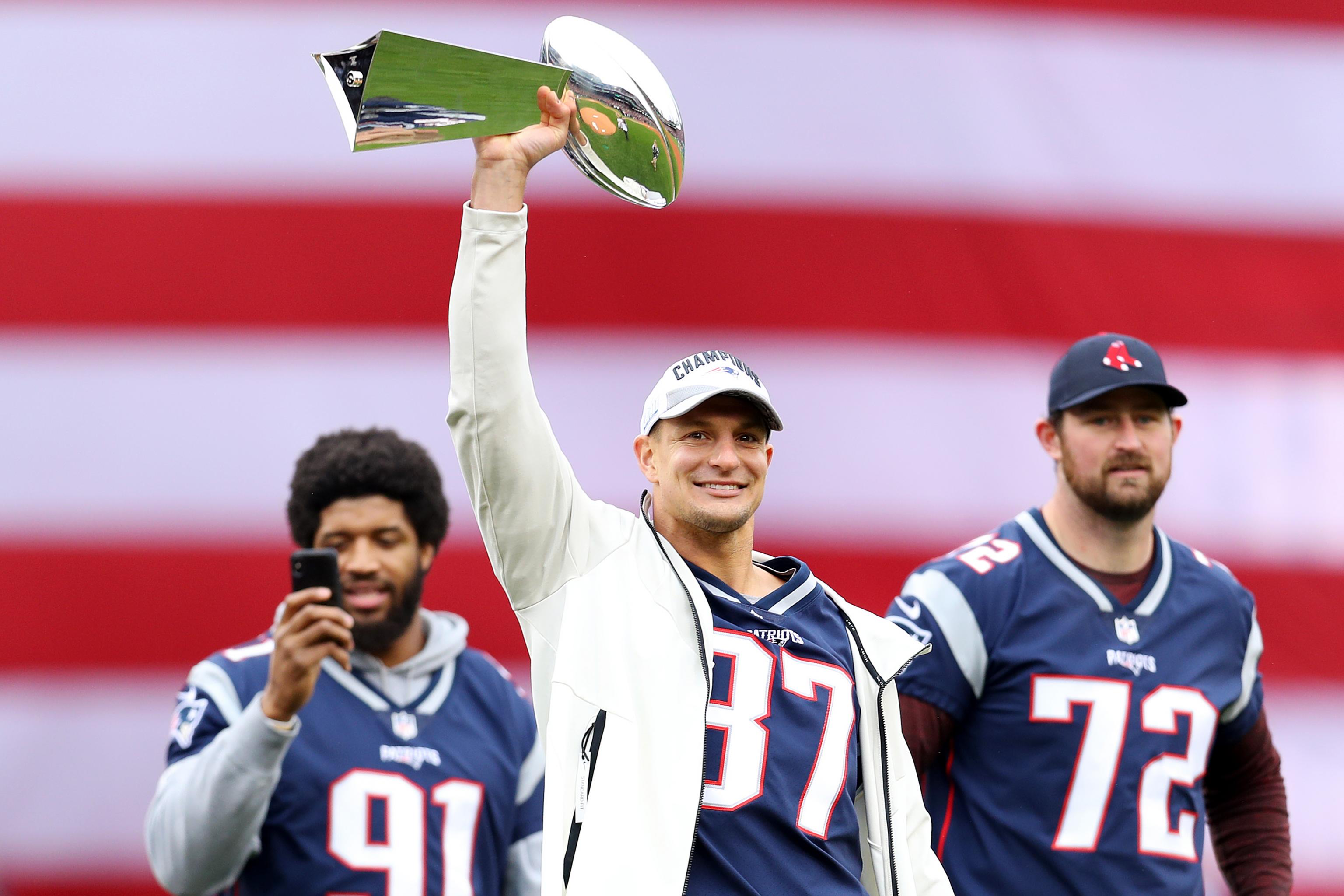 Video: Rob Gronkowski Dents Patriots' Super Bowl Trophy Using It as  Baseball Bat, News, Scores, Highlights, Stats, and Rumors