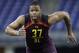 INDIANAPOLIS, IN - MARCH 03: Defensive lineman Rashan Gary of Michigan works out during day four of the NFL Combine at Lucas Oil Stadium on March 3, 2019 in Indianapolis, Indiana. (Photo by Joe Robbins/Getty Images)