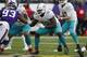 Miami Dolphins offensive tackle Laremy Tunsil (78) sets to block against the Minnesota Vikings during an NFL football game, Sunday, Dec. 16, 2018, in Minneapolis. The Vikings won 41-17. (Jeff Haynes/AP Images for Panini)