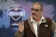 FILE - In this Feb. 27, 2019, file photo, New York Giants general manager Dave Gettleman speaks during a press conference at the NFL football scouting combine in Indianapolis. After a week of being beat up in the media over the trade of the popular star receiver Odell Beckham Jr., general manager Dave Gettleman went on the offensive, Monday, March 18, 2019, saying the trade was the best interests of the New York Giants and was a deal the organization could not refuse. (AP Photo/Michael Conroy, File)