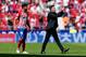 Atletico Madrid's Argentinian coach Diego Simeone (R) applauds next to Atletico Madrid's Spanish forward Diego Costa during the Spanish league football match between Club Atletico de Madrid and Eibar at the Wanda Metropolitan stadium in Madrid on September 15, 2018. (Photo by Benjamin CREMEL / AFP) (Photo credit should read BENJAMIN CREMEL/AFP/Getty Images)