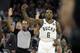 Milwaukee Bucks' Eric Bledsoe reacts after making a shot during the second half of Game 2 of the team's NBA basketball first-round playoff series against the Detroit Pistons on Wednesday, April 17, 2019, in Milwaukee. The Bucks won 120-99. (AP Photo/Aaron Gash)