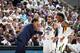 SALT LAKE CITY, UT - APRIL 22: Head Coach Quin Snyder talks to Ricky Rubio #3 and Donovan Mitchell #45 of the Utah Jazz during Game Four of Round One of the 2019 NBA Playoffs against the Houston Rockets on April 22, 2019 at vivint.SmartHome Arena in Salt Lake City, Utah. NOTE TO USER: User expressly acknowledges and agrees that, by downloading and/or using this photograph, user is consenting to the terms and conditions of the Getty Images License Agreement. Mandatory Copyright Notice: Copyright 2019 NBAE (Photo by Melissa Majchrzak/NBAE via Getty Images)