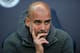 MANCHESTER, ENGLAND - APRIL 17: Pep Guardiola the head coach / manager of Manchester City during the UEFA Champions League Quarter Final second leg match between Manchester City and Tottenham Hotspur at at Etihad Stadium on April 17, 2019 in Manchester, England. (Photo by Robbie Jay Barratt - AMA/Getty Images)