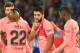 Barcelona's Uruguayan forward Luis Suarez (C) celebrates with teammates after scoring a penalty during the Spanish league football match between Deportivo Alaves and FC Barcelona at the Mendizorroza stadium in Vitoria on April 23, 2019. (Photo by ANDER GILLENEA / AFP) (Photo credit should read ANDER GILLENEA/AFP/Getty Images)
