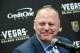 LAS VEGAS, NEVADA - APRIL 01: Head coach Gerard Gallant of the Vegas Golden Knights takes questions during a news conference following the team's 3-1 victory over the Edmonton Oilers at T-Mobile Arena on April 1, 2019 in Las Vegas, Nevada. (Photo by Ethan Miller/Getty Images)