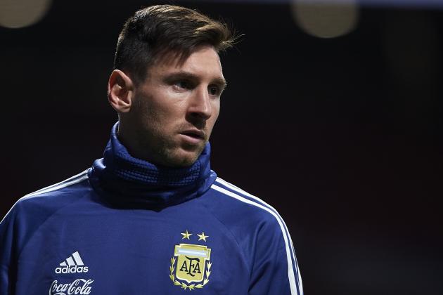 MADRID, SPAIN - MARCH 22: Lionel Messi of Argentina looks on prior to the International friendly match between Argentina and Venezuela at Estadio Wanda Metropolitano on March 22, 2019 in Madrid, Spain. (Photo by Quality Sport Images/Getty Images)