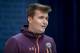 INDIANAPOLIS, IN - MARCH 1: Drew Lock #QB08 of the Missouri Tigers is seen at the 2019 NFL Combine at Lucas Oil Stadium on March 1, 2019 in Indianapolis, Indiana. (Photo by Michael Hickey/Getty Images)