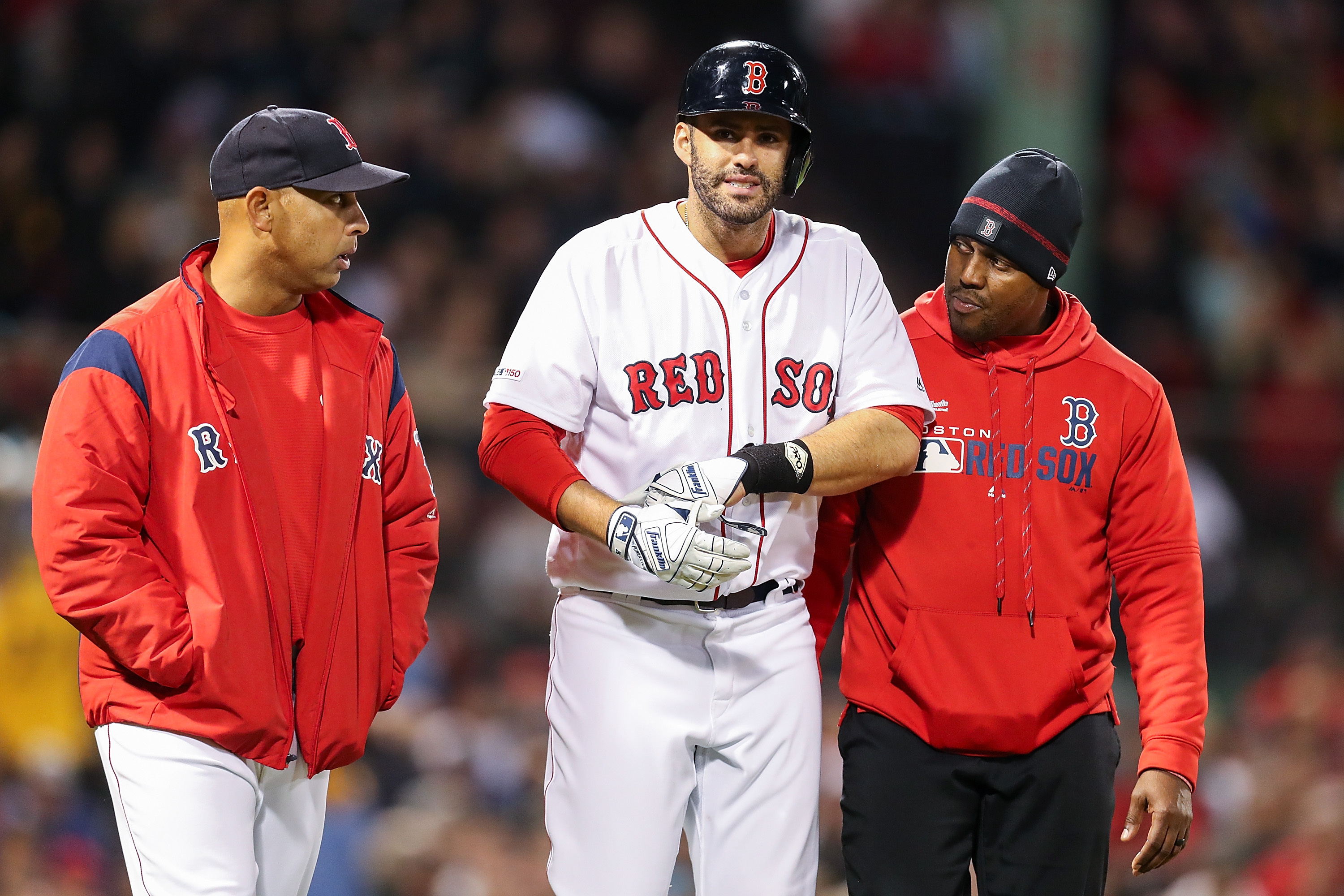 J.D. Martinez remains out of Red Sox lineup because of back spasms, but  veteran slugger could return on Sunday or Monday – Blogging the Red Sox