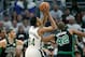 MILWAUKEE, WISCONSIN - APRIL 28: Giannis Antetokounmpo #34 of the Milwaukee Bucks attempts a shot while being guarded by Jayson Tatum #0 and Al Horford #42 of the Boston Celtics in the first quarter during Game One of Round Two of the 2019 NBA Playoffs at the Fiserv Forum on April 28, 2019 in Milwaukee, Wisconsin. NOTE TO USER: User expressly acknowledges and agrees that, by downloading and or using this photograph, User is consenting to the terms and conditions of the Getty Images License Agreement. (Photo by Dylan Buell/Getty Images)
