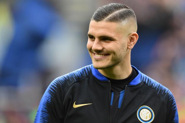 Inter Milan's Argentine forward Mauro Icardi smiles prior to the Italian Serie A football match Inter Milan vs Atalanta Bergamo on April 7, 2019 at the San Siro stadium in Milan. (Photo by Miguel MEDINA / AFP)        (Photo credit should read MIGUEL MEDINA/AFP/Getty Images)