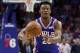 Jimmy Butler, of the Philadelphia 76ers, in action in the first half of the fifth game of a series of playoffs of the NBA in the first round against the Brooklyn Nets on Tuesday, April 23, 2019, in Philadelphia. The 76ers won 122-100. (AP Photo / Chris Szagola)