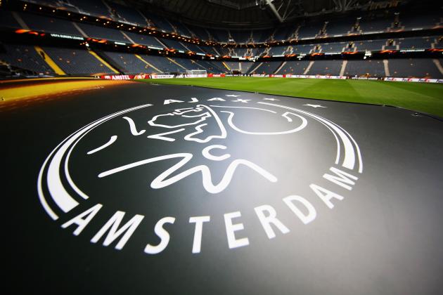 STOCKHOLM, SWEDEN - MAY 23:  A general view of the stadium and Ajax logo on the top of the bench in the Friends Arena on May 23, 2017 in Stockholm, Sweden. Ajax Amsterdam face Manchester United in 2016/17 UEFA Europa League final on May 24, 2017.  (Photo by Dean Mouhtaropoulos/Getty Images)