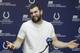 Indianapolis Colts quarterback Andrew Luck speaks during a news conference at the NFL football team's facility, Monday, April 15, 2019, in Indianapolis. (AP Photo/Darron Cummings)