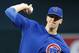 Chicago Cubs starting pitcher Kyle Hendricks throws against the Arizona Diamondbacks during the first inning of a baseball game, Friday, April 26, 2019, in Phoenix. (AP Photo/Ralph Freso)