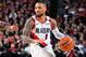 PORTLAND, OR - MAY 3: Damian Lillard #0 of the Portland Trail Blazers handles the ball against the Denver Nuggets during Game Three of the Western Conference Semifinals of the 2019 NBA Playoffs on May 3, 2019 at the Moda Center Arena in Portland, Oregon. NOTE TO USER: User expressly acknowledges and agrees that, by downloading and/or using this photograph, user is consenting to the terms and conditions of the Getty Images License Agreement. Mandatory Copyright Notice: Copyright 2019 NBAE (Photo by Garrett Ellwood/NBAE via Getty Images)