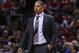 TORONTO, ON - OCTOBER 17: Head Coach Tyronn Lue of the Cleveland Cavaliers looks on in the second half of the NBA season opener against the Toronto Raptors at Scotiabank Arena on October 17, 2018 in Toronto, Canada. NOTE TO USER: User expressly acknowledges and agrees that, by downloading and or using this photograph, User is consenting to the terms and conditions of the Getty Images License Agreement. (Photo by Vaughn Ridley/Getty Images)