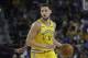 Klay Thompson (11), guard of the Golden State Warriors against the Denver Nuggets at an NBA basketball game in Oakland, California on Tuesday, April 2, 2019. (AP Photo / Jeff Chiu)