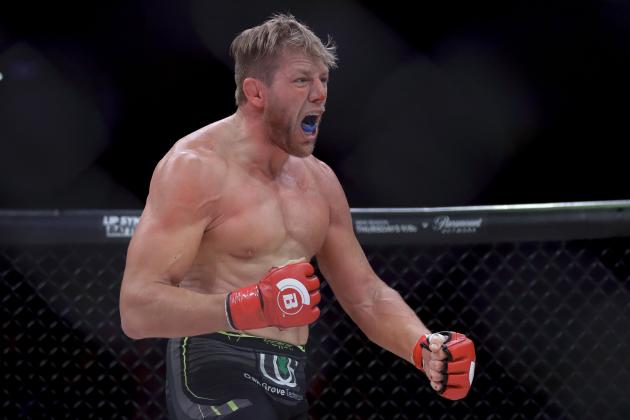 Jake Hager celebrates his win against J. W. Kiser in their mixed martial arts heavyweight bout at Bellator 214 on Saturday, Jan. 26, 2019, in Inglewood, Calif. (AP Photo/Chris Carlson)