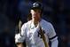 New York Yankees' Clint Frazier walks back to the dugout with a broken bat after striking out to end the ninth inning of a baseball game against the Kansas City Royals on Sunday, April 21, 2019, in New York. (AP Photo/Adam Hunger)