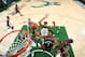MILWAUKEE, WI - MAY 15: Giannis Antetokounmpo #34 of the Milwaukee Bucks goes for the block against Kyle Lowry #7 of the Toronto Raptors during Game One of the Eastern Conference Finals of the 2019 NBA Playoffs on May 15, 2019 at the Fiserv Forum Center in Milwaukee, Wisconsin. NOTE TO USER: User expressly acknowledges and agrees that, by downloading and or using this Photograph, user is consenting to the terms and conditions of the Getty Images License Agreement. Mandatory Copyright Notice: Copyright 2019 NBAE (Photo by Nathaniel S. Butler/NBAE via Getty Images).