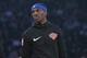 New York Knicks guard Damyean Dotson warms up before the start of an NBA basketball game against the Chicago Bulls, Monday, April 1, 2019, at Madison Square Garden in New York. (AP Photo/Mary Altaffer)