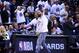 TORONTO, ON - MAY 07: Singer Drake cheers in the second half during Game Five of the second round of the 2019 NBA Playoffs between the Philadelphia 76ers and the Toronto Raptors at Scotiabank Arena on May 7, 2019 in Toronto, Canada. NOTE TO USER: User expressly acknowledges and agrees that, by downloading and or using this photograph, User is consenting to the terms and conditions of the Getty Images License Agreement. (Photo by Vaughn Ridley/Getty Images)