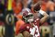 Alabama's Tua Tagovailoa warms up before the NCAA college football playoff championship game against Clemson Monday, Jan. 7, 2019, in Santa Clara, Calif. (AP Photo/Chris Carlson)