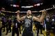 OAKLAND, CALIFORNIA - MAY 16: Stephen Curry #30 of the Golden State Warriors celebrates after defeating the Portland Trail Blazers 114-111 in game two of the NBA Western Conference Finals at ORACLE Arena on May 16, 2019 in Oakland, California. NOTE TO USER: User expressly acknowledges and agrees that, by downloading and or using this photograph, User is consenting to the terms and conditions of the Getty Images License Agreement. (Photo by Ezra Shaw/Getty Images)