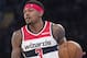 Washington Wizards guard Bradley Beal handles the ball during the first half of an NBA basketball game against the New York Knicks, Sunday, April 7, 2019, at Madison Square Garden in New York. (AP Photo/Mary Altaffer)