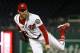 Washington Nationals reliever Sean Doolittle follows through on a pitch to a St. Louis Cardinals bat during the ninth inning of a baseball game Thursday, May 2, 2019, in Washington. The Nationals won 2-1. (AP Photo / Patrick Semansky)