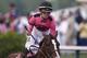 War of Will, ridden by Tyler Gaffalione reacts after crossing the finish line to win the Preakness Stakes horse race at Pimlico Race Course, Saturday, May 18, 2019, in Baltimore. (AP Photo/Patrick Semansky)