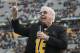HAMILTON, ON - NOVEMBER 11: Former professional wrestler Ric Flair addresses the Hamilton Tiger-Cats fans prior to the start of the Eastern Semi-Final game against the BC Lions at Tim Hortons Field on November 11, 2018 in Hamilton, Ontario, Canada. Hamilton defeated BC 48-8. (Photo by John E. Sokolowski/Getty Images)