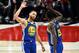 PORTLAND, OREGON - MAY 18: Stephen Curry #30 of the Golden State Warriors celebrates with Draymond Green #23 during the second half against the Portland Trail Blazers in game three of the NBA Western Conference Finals at Moda Center on May 18, 2019 in Portland, Oregon. NOTE TO USER: User expressly acknowledges and agrees that, by downloading and or using this photograph, User is consenting to the terms and conditions of the Getty Images License Agreement. (Photo by Steve Dykes/Getty Images)