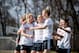 MUNICH, GERMANY - MARCH 4: (EXCLUSIVE COVERAGE) Svenja Huth, Lea Schueller, Melanie Leupolz, Johanna Elsig, Kathrin Hendrich and Sara Doorsoun (L-R) are seen during the DFB Women's Marketing Days at Hotel Hilton Munich Park on March 4, 2019 in Munich, Germany. (Photo by Thomas Eisenhuth/Getty Images)