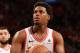 TORONTO, CA - MAY 21: Kyle Lowry #7 of the Toronto Raptors shoots a free-throw against the Milwaukee Bucks during Game Four of the Eastern Conference Finals on May 21, 2019 at the Scotiabank Arena in Toronto, Canada. NOTE TO USER: User expressly acknowledges and agrees that, by downloading and/or using this photograph, user is consenting to the terms and conditions of the Getty Images License Agreement. Mandatory Copyright Notice: Copyright 2019 NBAE (Photo by Ron Turenne/NBAE via Getty Images)
