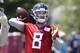 Tennessee Titans quarterback Marcus Mariota throws during an organized team activity at the Titans' NFL football training facility Tuesday, May 21, 2019, in Nashville, Tenn. (AP Photo/Mark Humphrey)