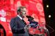 NFL Commissioner Roger Goodell announces Washington's Kaleb McGary has been selected by the Atlanta Falcons in the first round at the NFL football draft, Thursday, April 25, 2019, in Nashville, Tenn. (AP Photo/Mark Humphrey)
