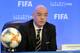 FIFA President Gianni Infantino talks during a press conference after the FIFA Council Meeting, Friday, March 15, 2019, in Miami. The council approved working with Qatar to explore expanding the 2022 World Cup to 48 teams by adding at least one more country in the Persian Gulf to host matches. (AP Photo/Luis M. Alvarez)