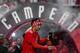 Benfica's midfielder Joao Felix arrives to celebrate as Benfica won the Portuguese League Championship at the end of the Portuguese League football match between Benfica and Santa Clara at the Luz stadium in Porto on May 18, 2019. (Photo by PATRICIA DE MELO MOREIRA / AFP) (Photo credit should read PATRICIA DE MELO MOREIRA/AFP/Getty Images)