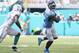 MIAMI, FL - SEPTEMBER 09: Tight End Delanie Walker #82 of the Tennessee Titans runs after the catch against Jerome Baker #55 of the Miami Dolphins at Hard Rock Stadium on September 9, 2018 in Miami, Florida. The Dolphins defeated the Titans 27-20 after two rain delays in the longest game in NFL history. (Photo by Marc Serota/Getty Images)