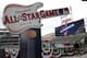 The 2019 All-Star Game logo is displayed on the concourse at Progressive Field, Tuesday, Aug. 7, 2018, in Cleveland. Indians took the rock 'n' roll route with a logo for the 2019 All-Star Game that won't offend anyone. The Indians are hosting the event for the sixth time, and next year's game coincides with the 25th anniversary of Progressive Field. (AP Photo/Tony Dejak)