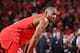 HOUSTON, TX - MAY 10: Chris Paul #3 of the Houston Rockets looks on against the Golden State Warriors during Game Six of the Western Conference Semifinals of the 2019 NBA Playoffs on May 10, 2019 at the Toyota Center in Houston, Texas. NOTE TO USER: User expressly acknowledges and agrees that, by downloading and/or using this photograph, user is consenting to the terms and conditions of the Getty Images License Agreement. Mandatory Copyright Notice: Copyright 2019 NBAE (Photo by Andrew D. Bernstein/NBAE via Getty Images)