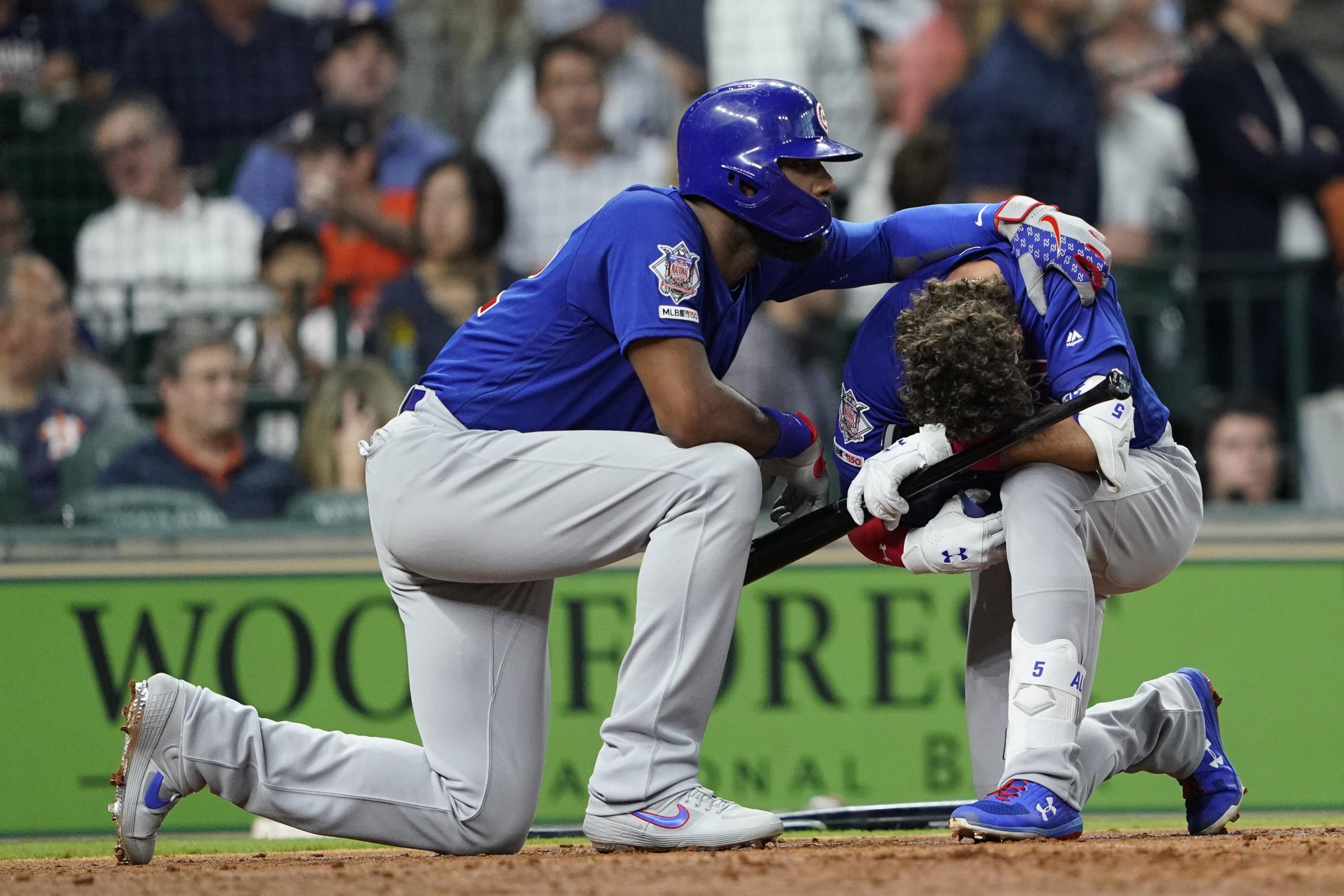 Cubs' Albert Almora Jr. foul ball hits Astros fan; line drive leaves child  injured - ABC13 Houston