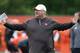 Cleveland Browns head coach Freddie Kitchens directs a drill during an NFL football organized team activity session at the team's training facility Wednesday, May 22, 2019, in Berea, Ohio. (AP Photo/Ron Schwane)