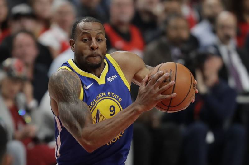 Andre Iguodala hit the clinching three-point shot for the Warriors in Game 2 against the Raptors.