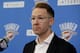 Oklahoma City Thunder general manger Sam Presti answers a question during a news conference in Oklahoma City, Wednesday, May 2, 2018. (AP Photo/Sue Ogrocki)